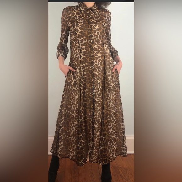 Spiegel Dresses & Skirts - Spiegel Animal Print 100%Silk Dress with Brown and Cream Tones